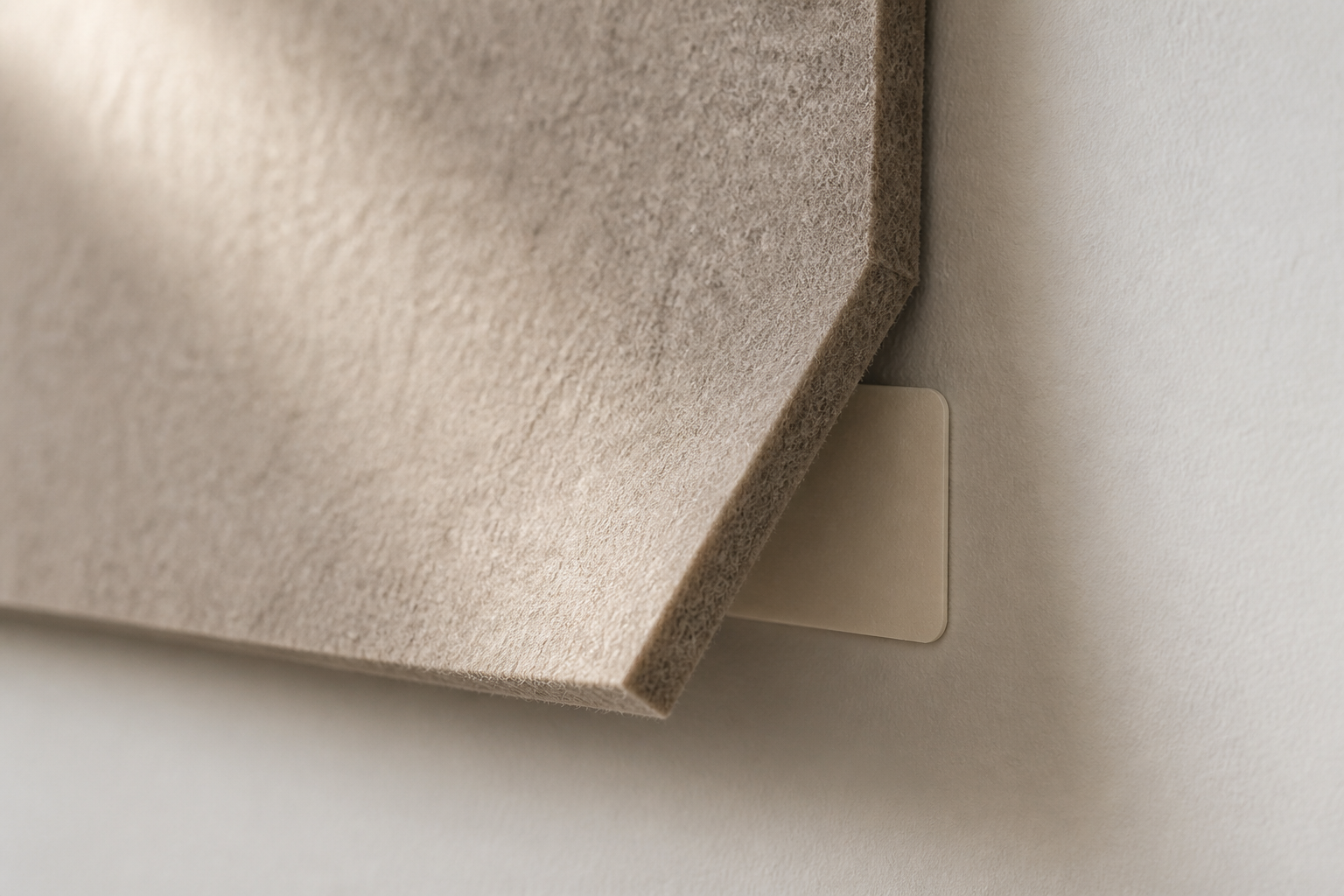 install self-adhesive acoustic felt panels vs foam panels 9mm edge detail on wall