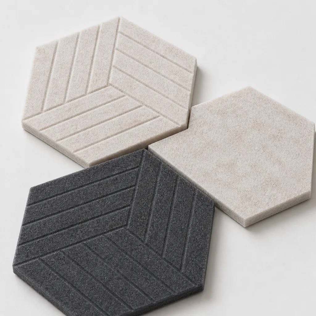 hexagonal acoustic panels detail close-up