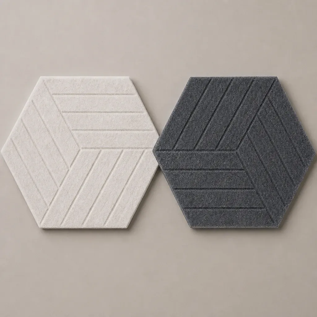 paneles acusticos hexagonales detail close-up