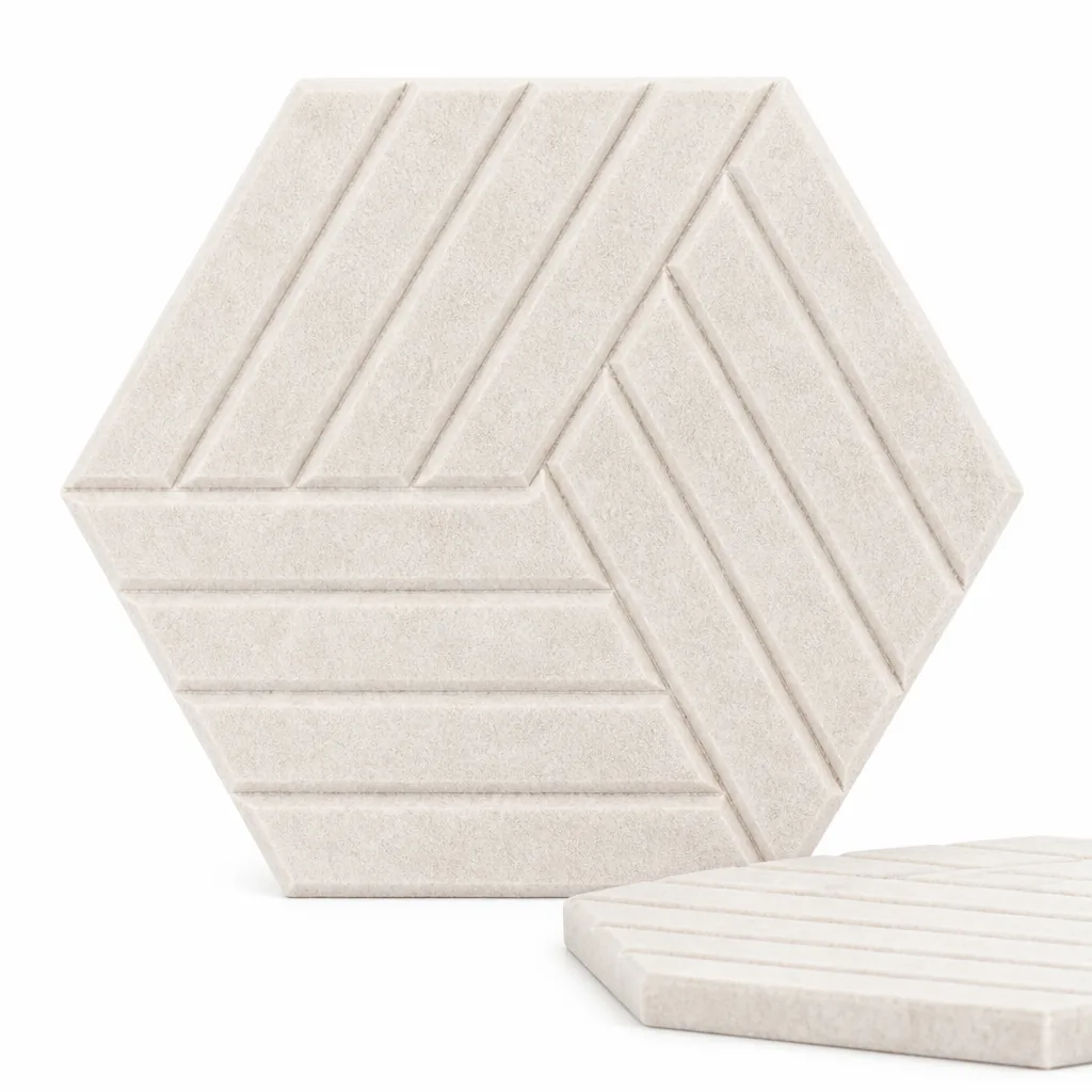 hexagon akustikpaneele detail close-up