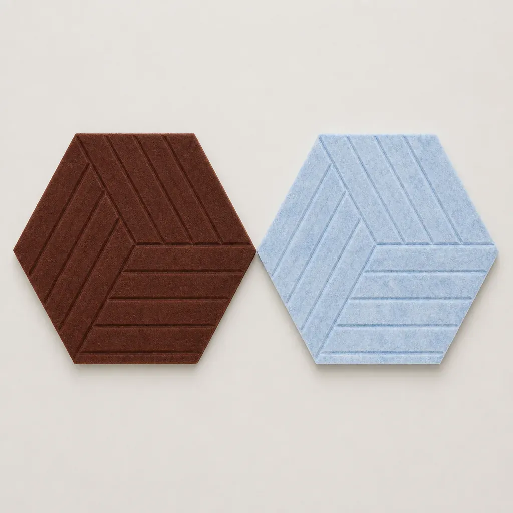 paneles acusticos hexagonales detail close-up
