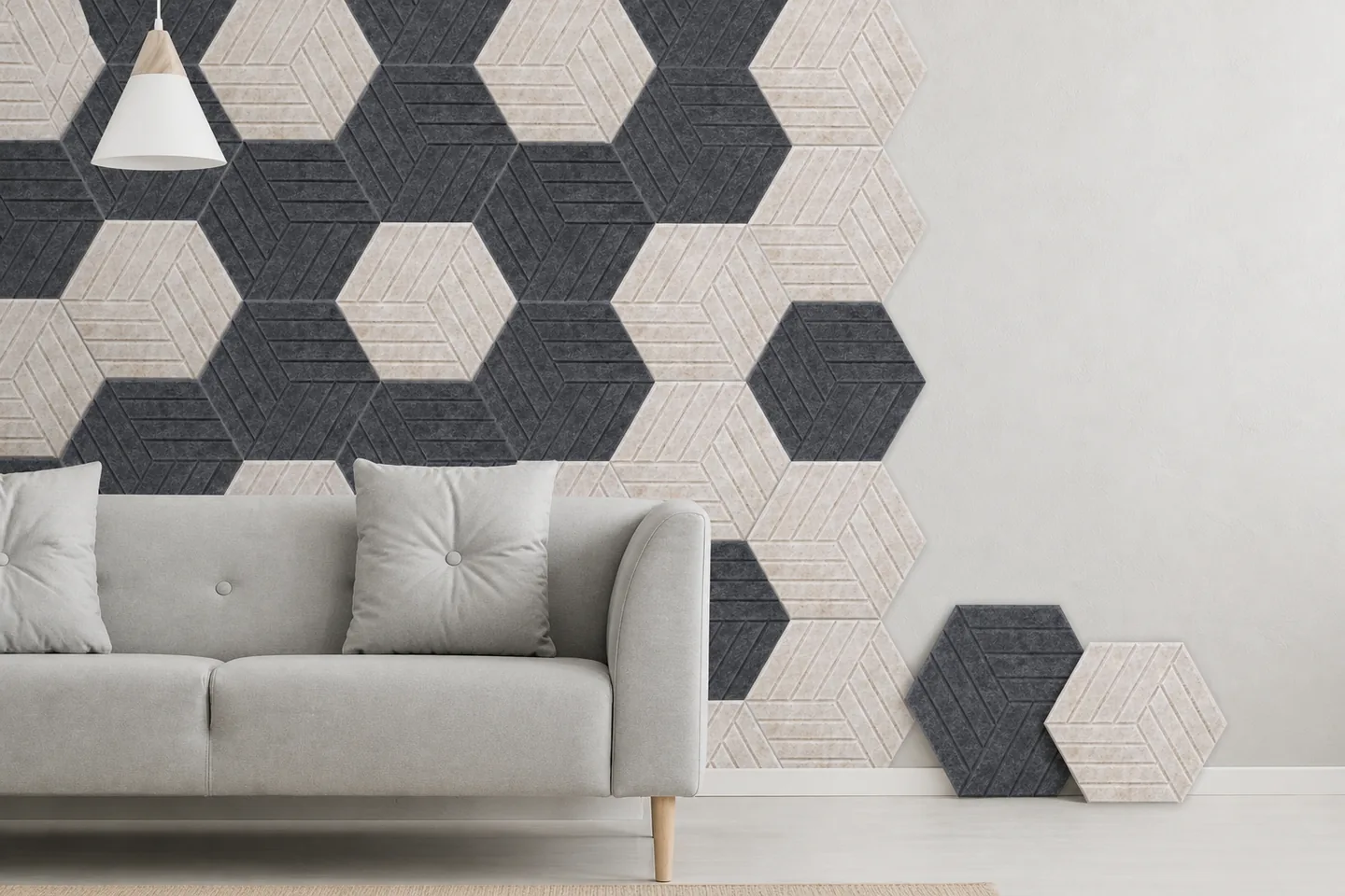 hexagon self adhesive felt tiles easy installation