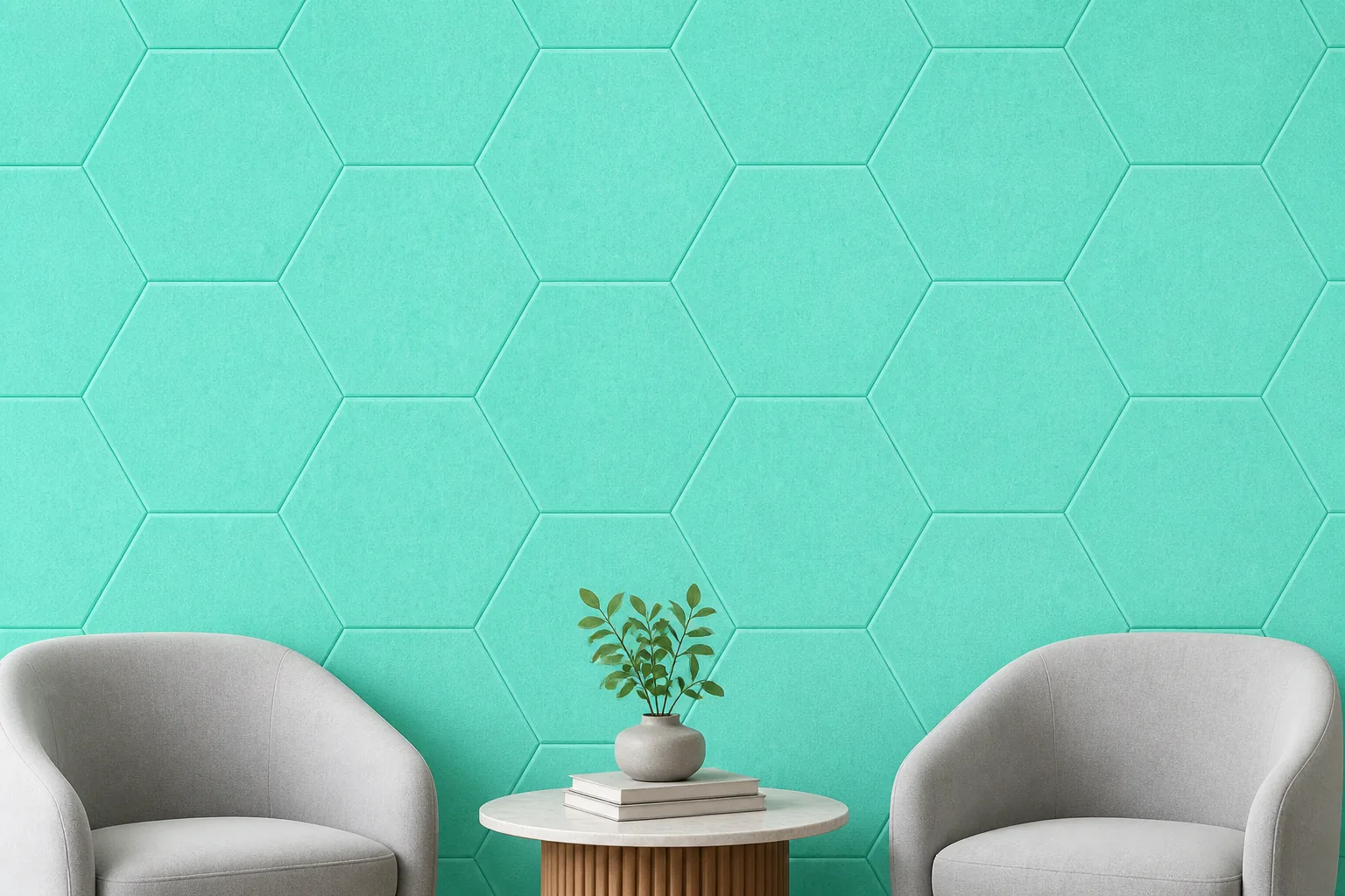 hexagon akustikpaneele full wall combination