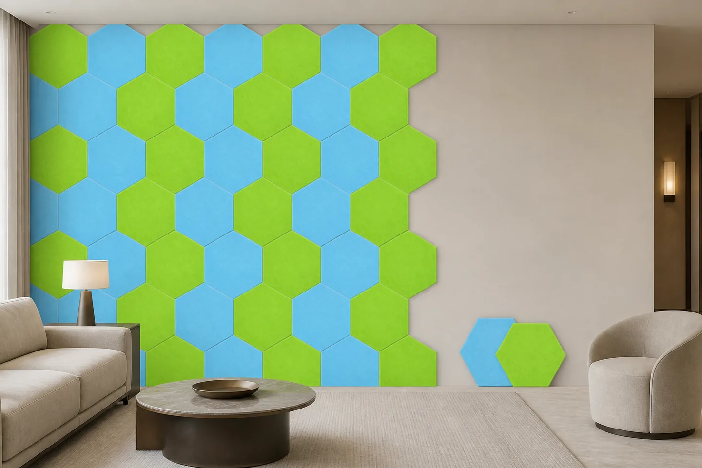 paneles de fieltro hexagonales easy installation