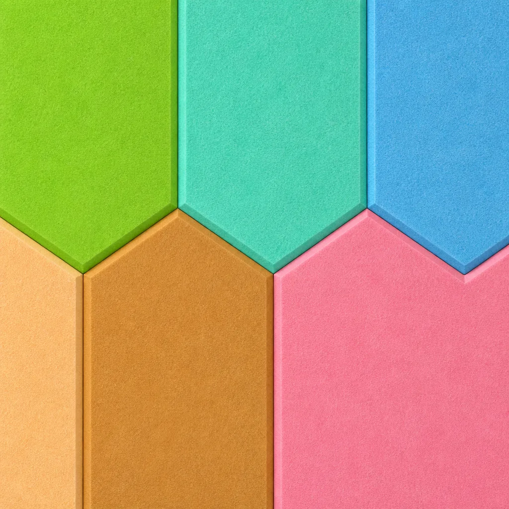 paneles 3d de fieltro detail close-up