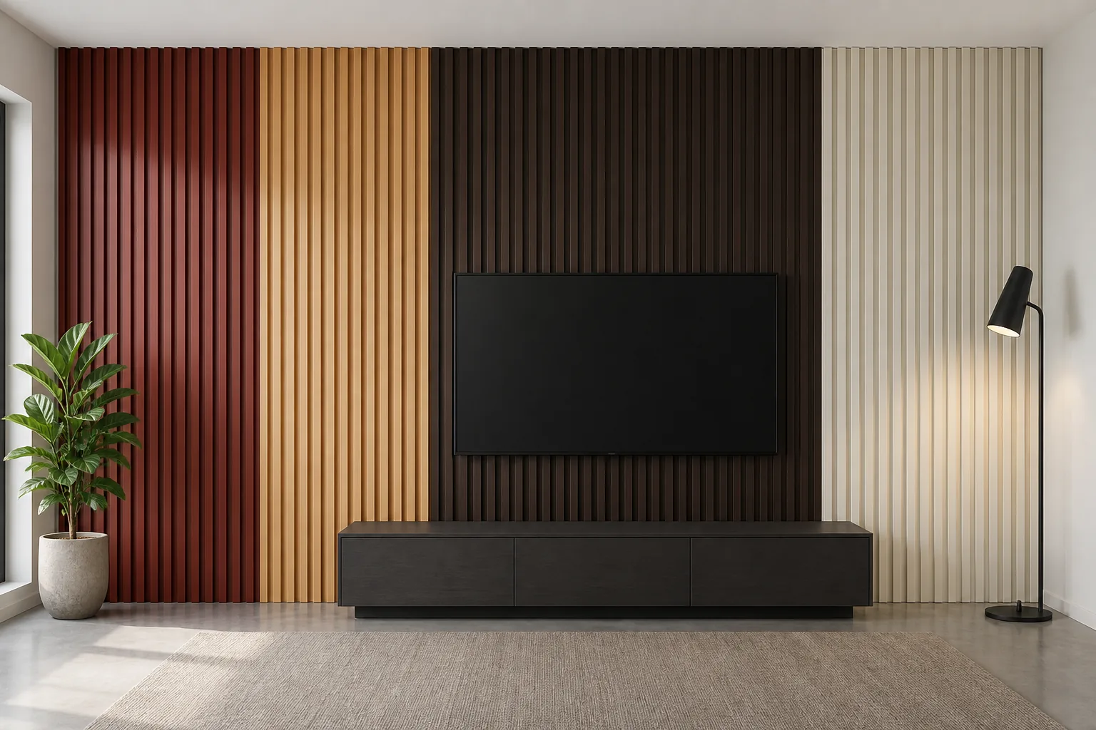 wood plastic composite wall panels AI scene