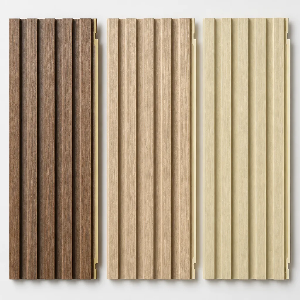 wood plastic composite wall panels detail close-up
