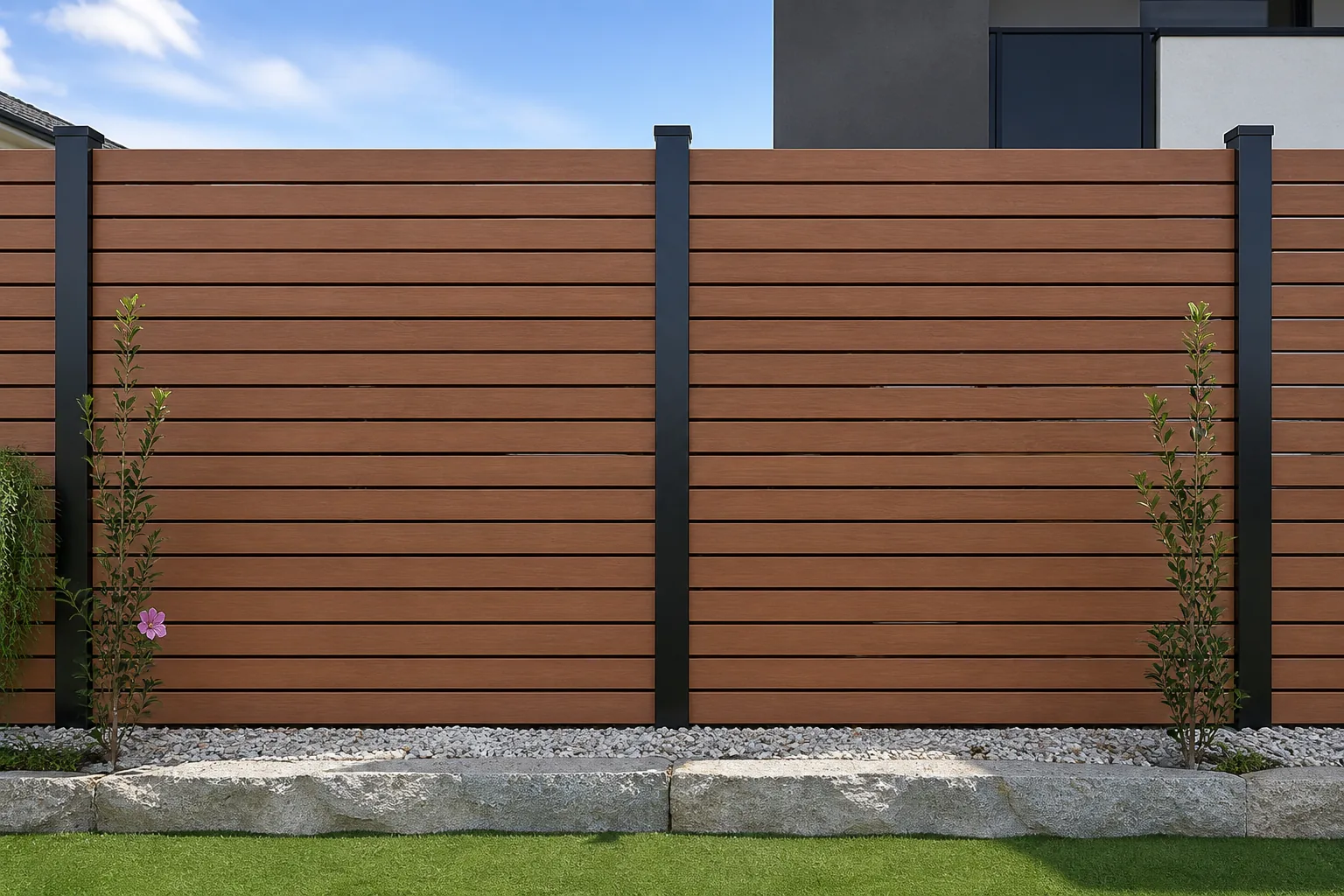 wpc sichtschutz full wall combination