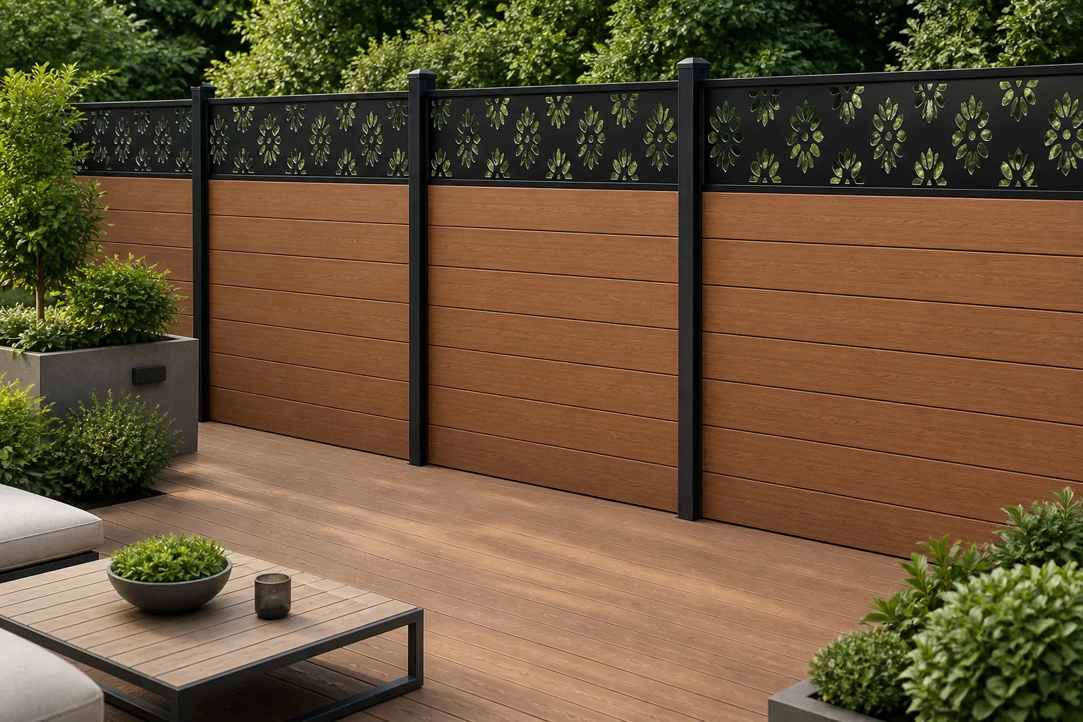 composite fence AI scene