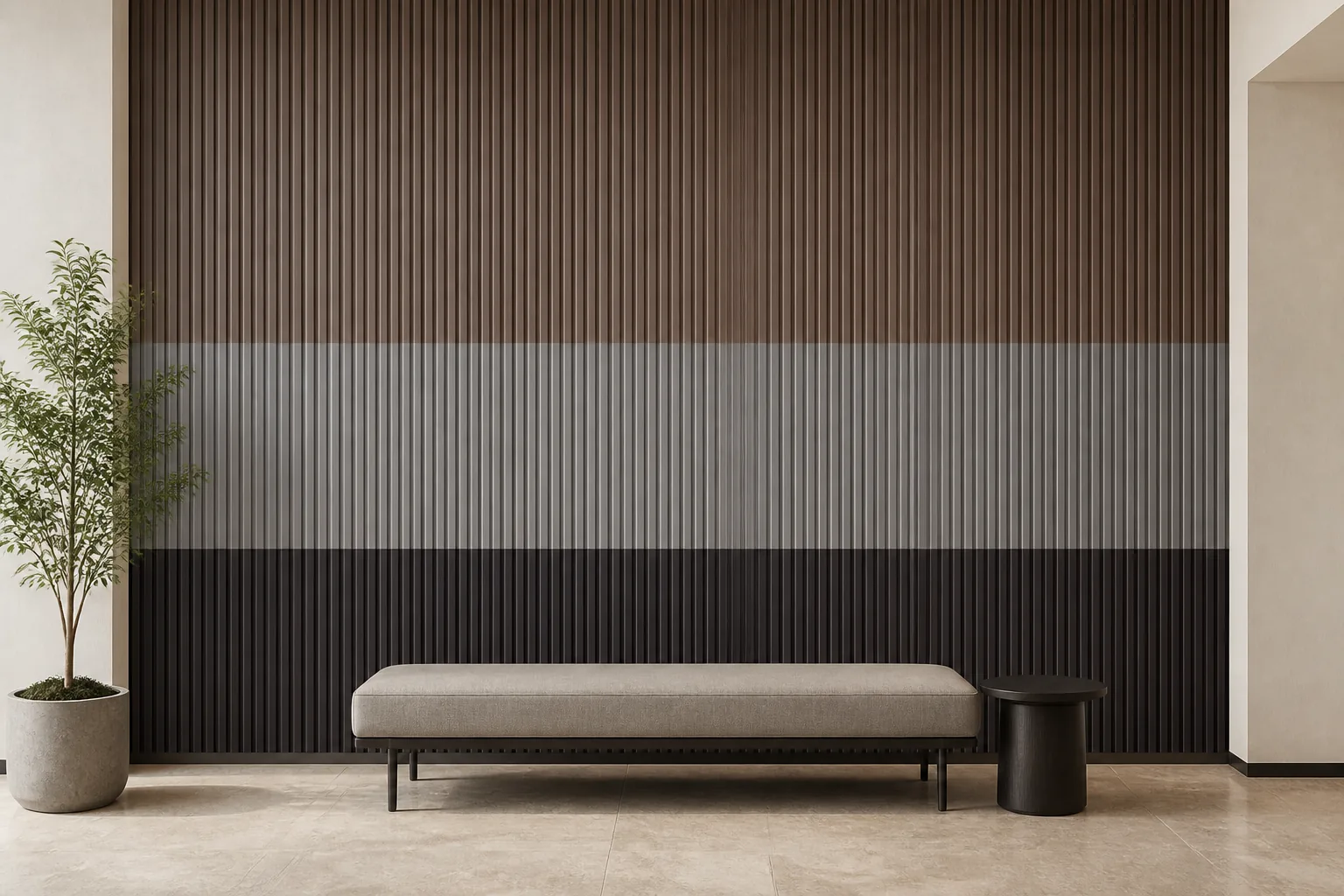 wpc louver partition AI scene