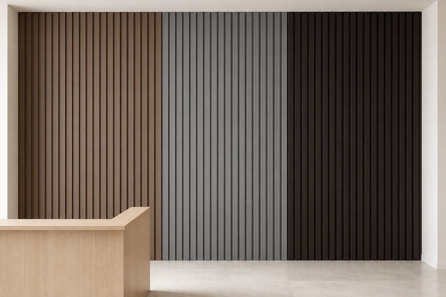 wpc louver partition full wall combination
