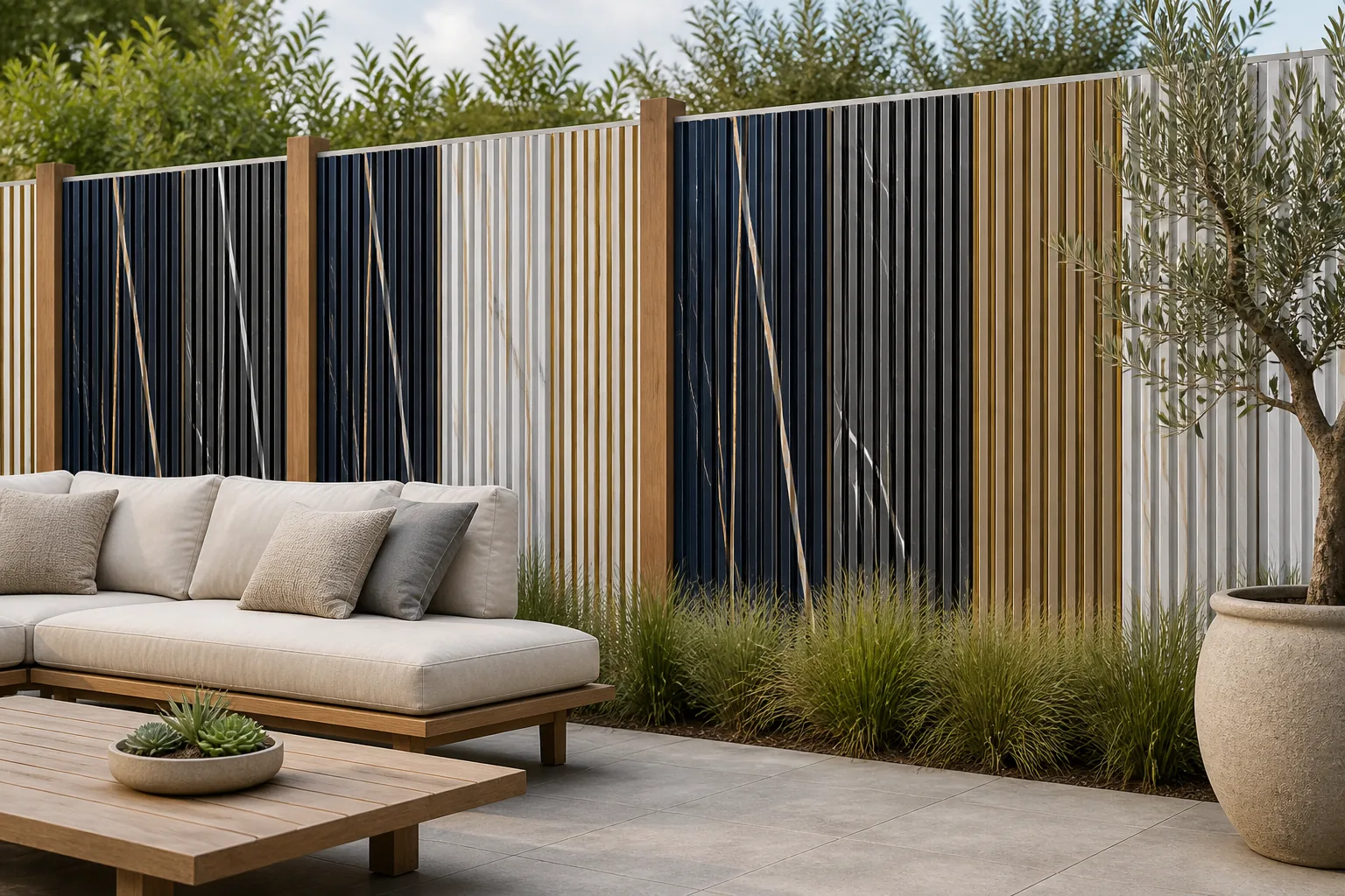 composite fence AI scene