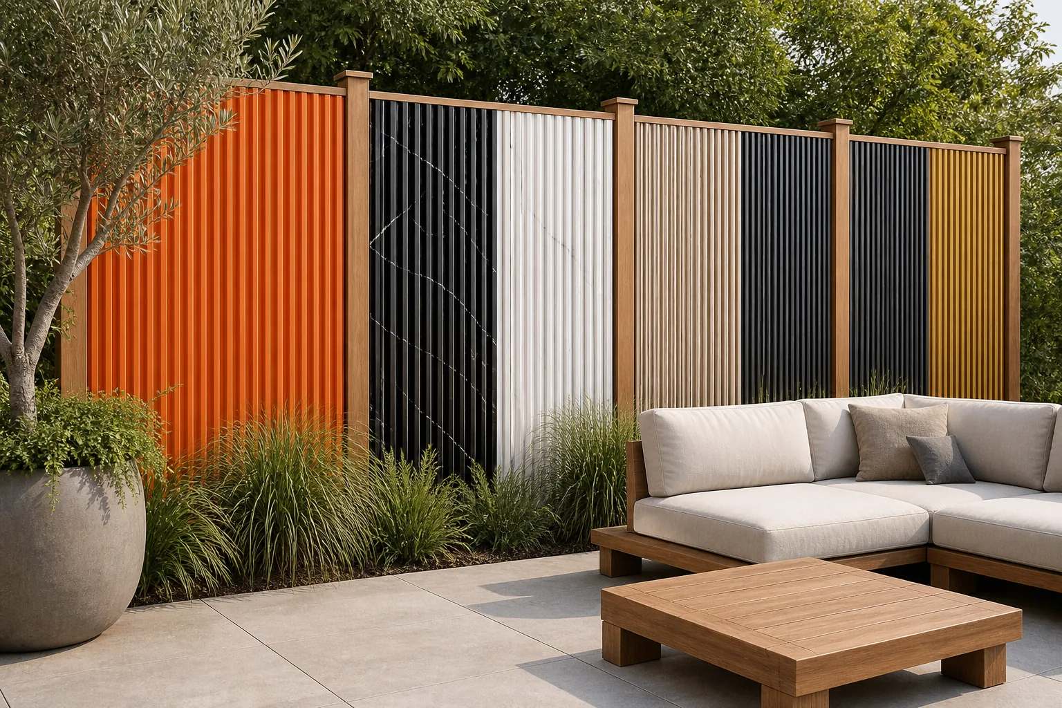 composite fence AI scene