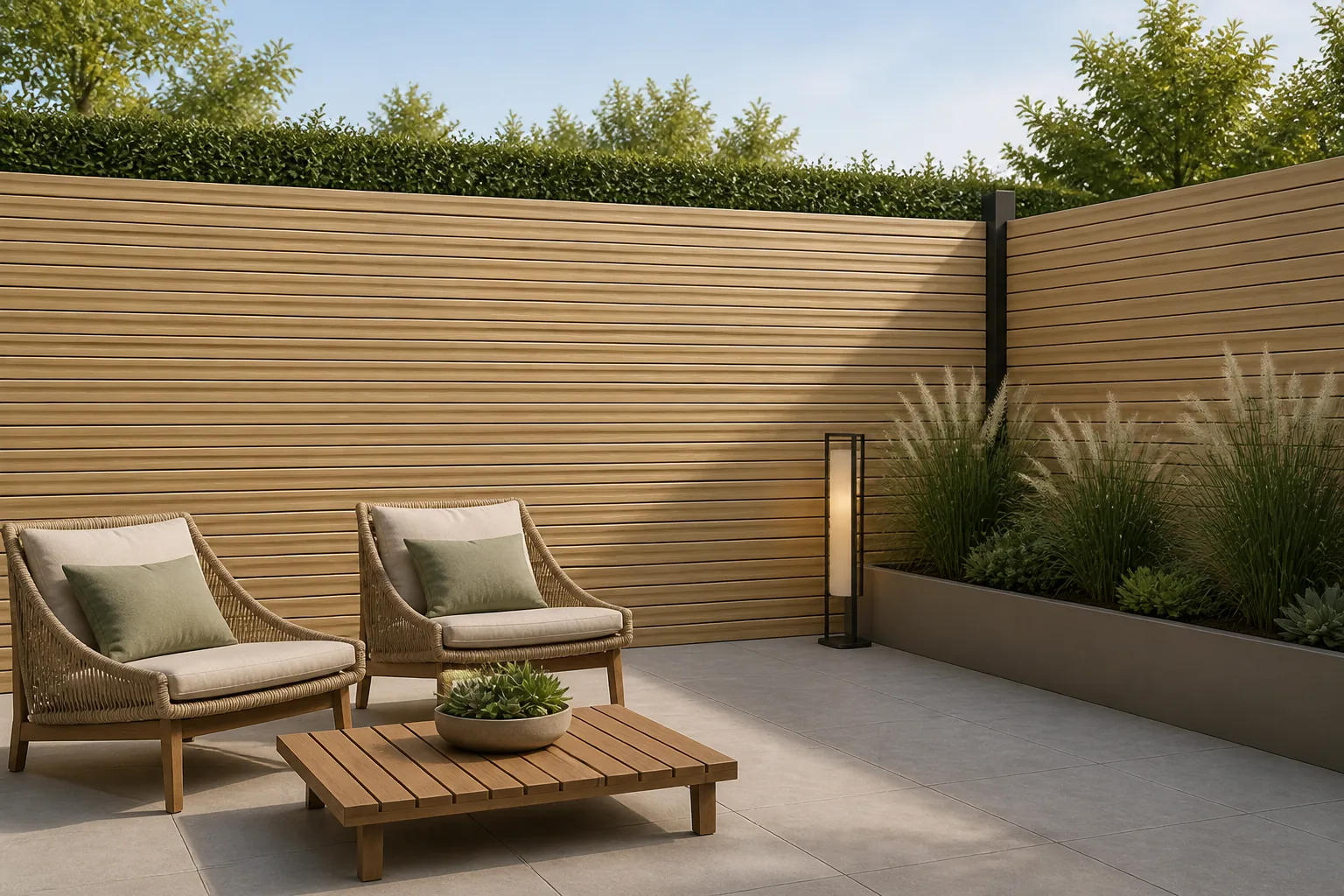composite fence AI scene
