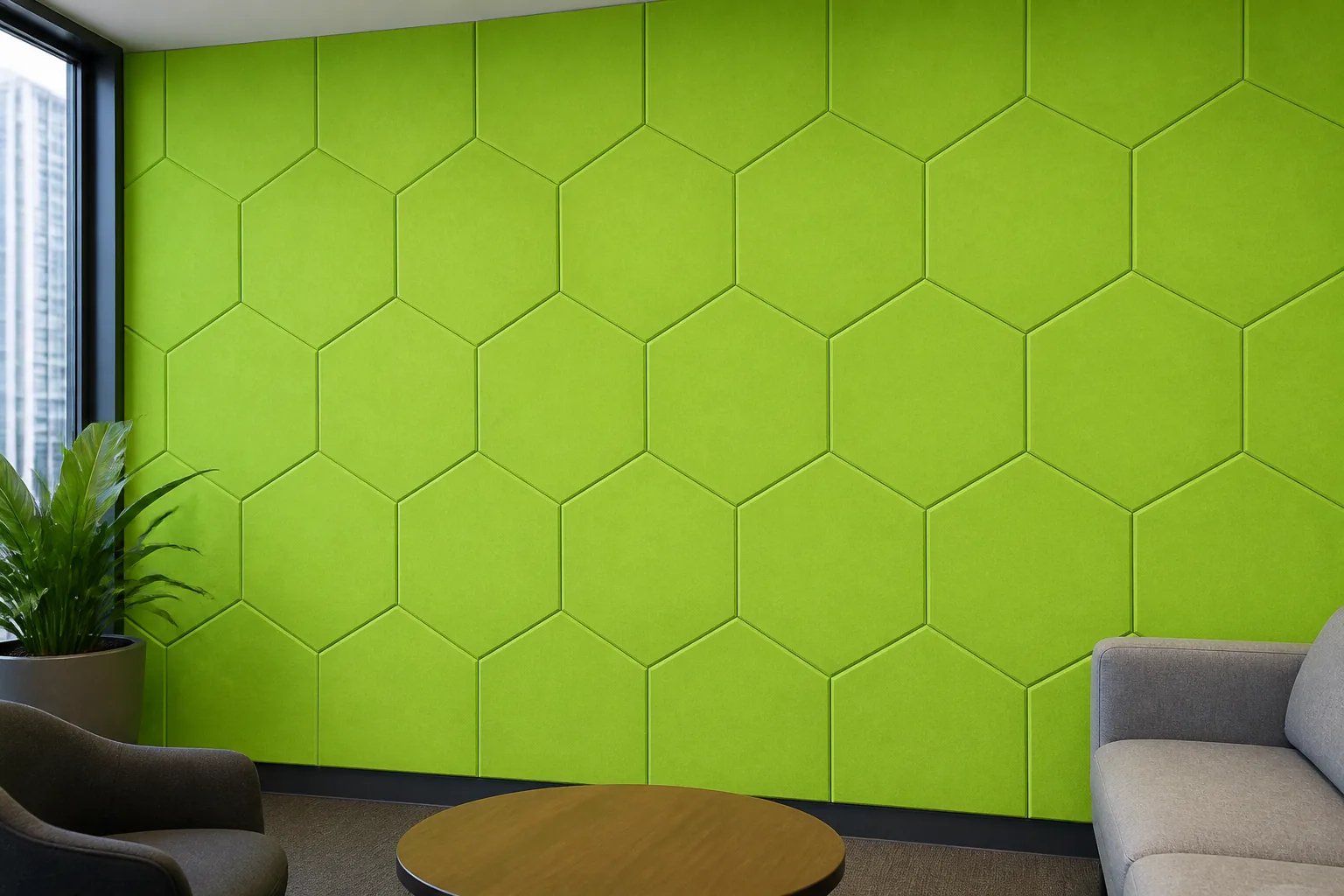 acoustic felt baffles AI scene