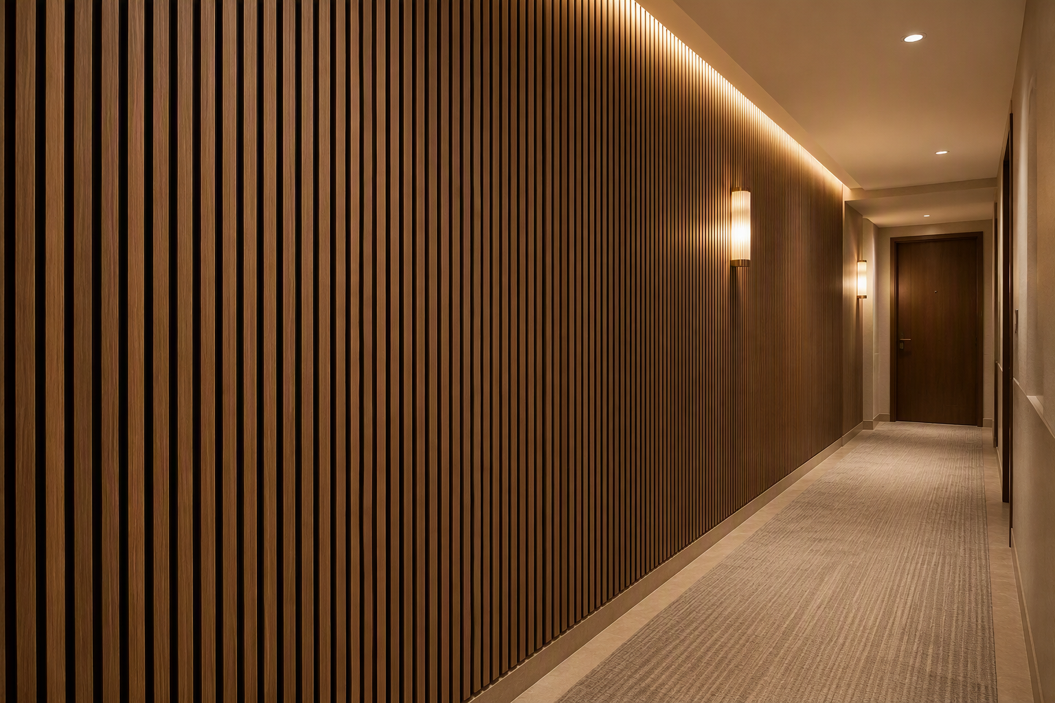 ValuedHouse walnut wood slat acoustic panels - Sound