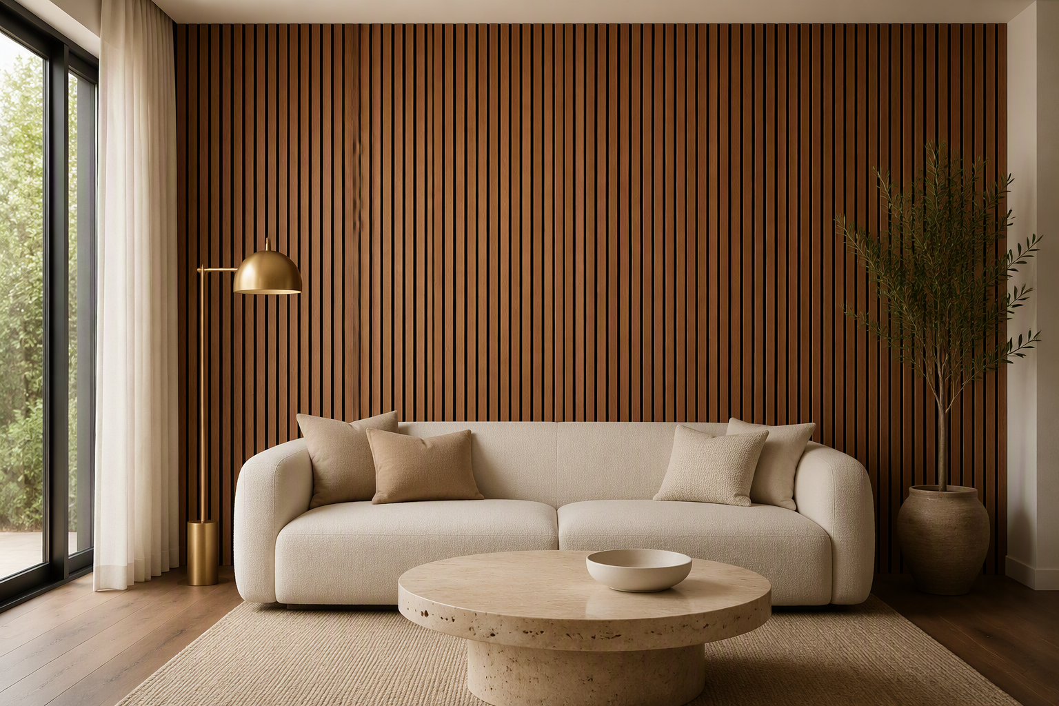 ValuedHouse walnut wooden slat wall panels - Premium Grade