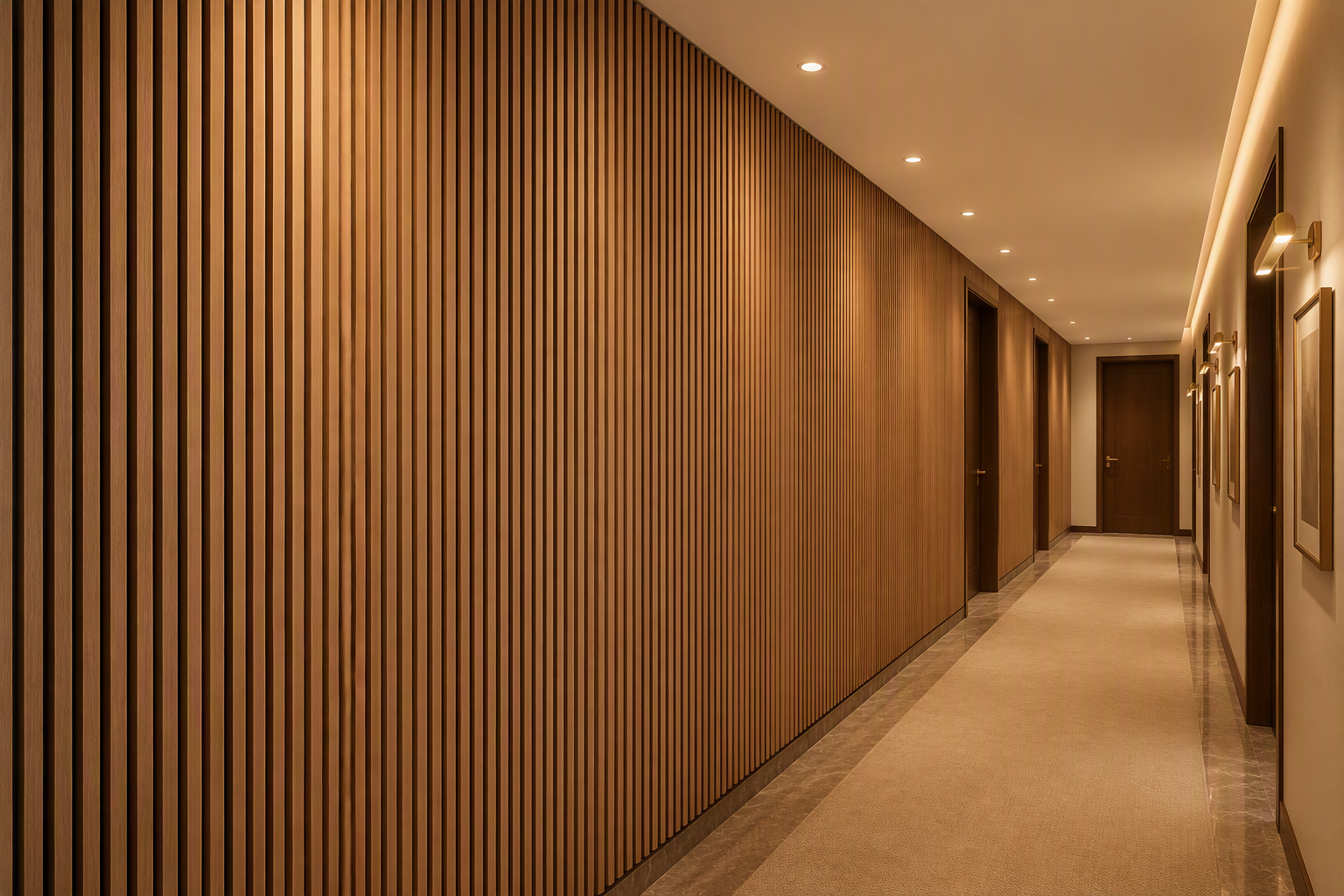 ValuedHouse medium oak acoustic slat wall panels - Modern