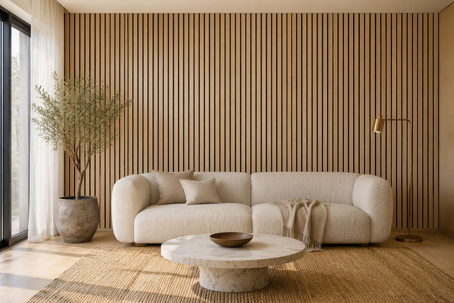ValuedHouse schallabsorbierende Light-Oak-Lamellenpaneele