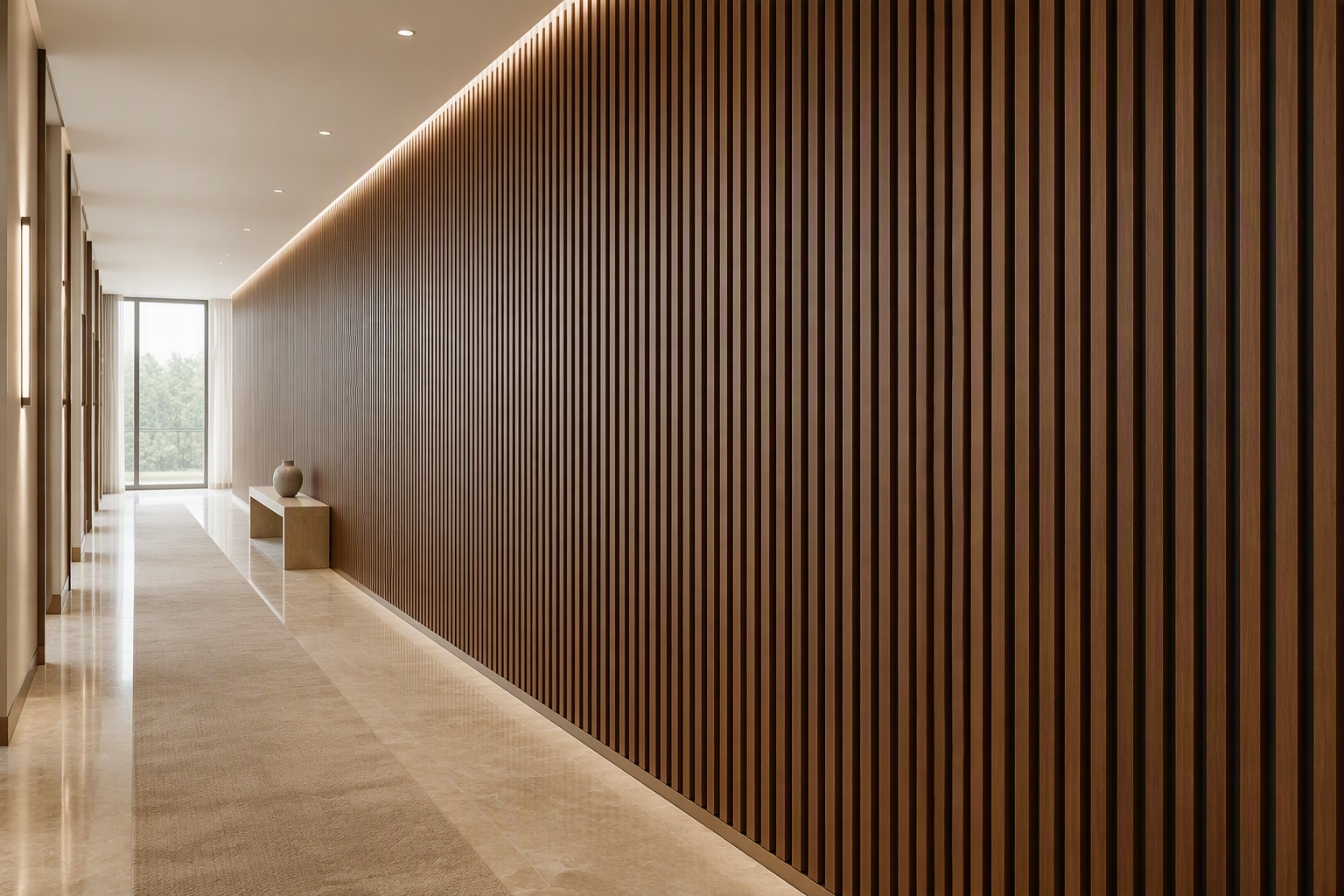 ValuedHouse dark walnut slat wood wall panels - Modern