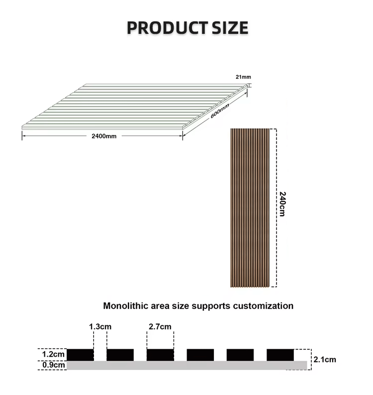 ValuedHouse acoustic slat wall panels - 60x240cm Format