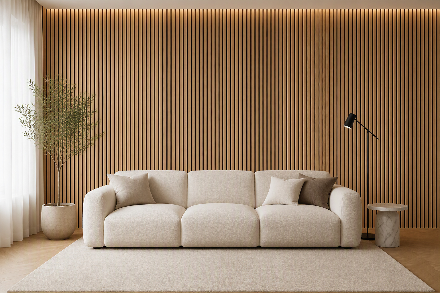 ValuedHouse acoustic slat wall panels - 60x240cm Format