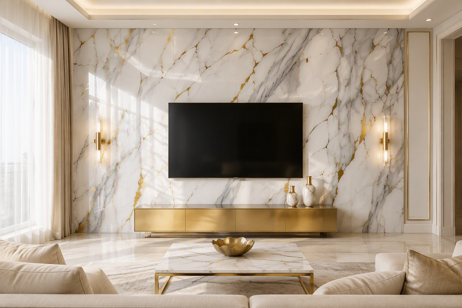 ValuedHouse calacatta pvc marble wall panels - Scratch