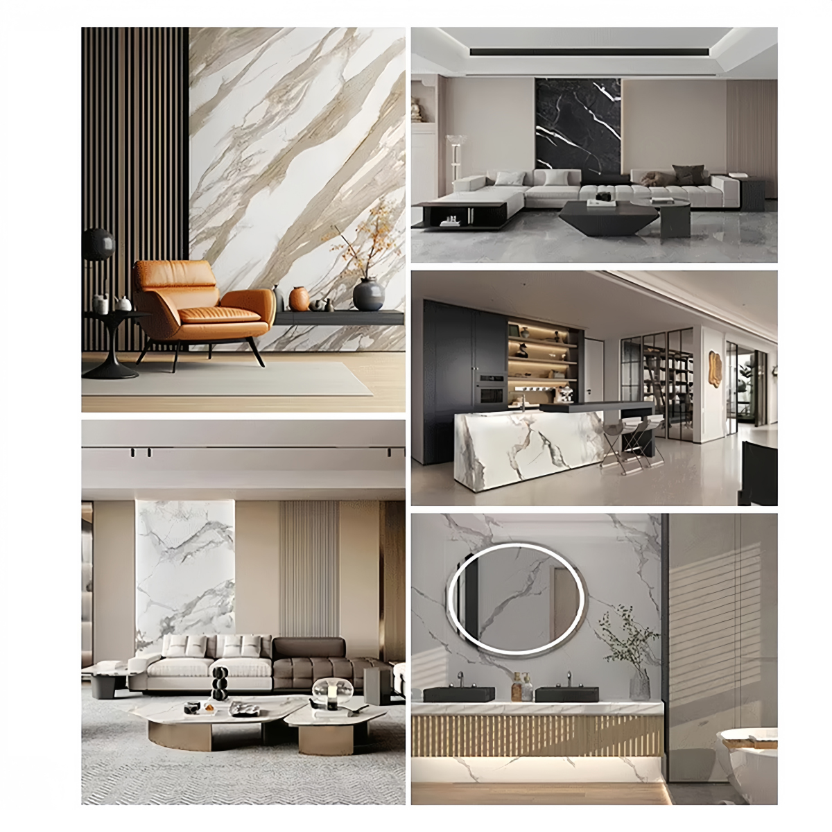 ValuedHouse calacatta uv marble wall panels - High Gloss