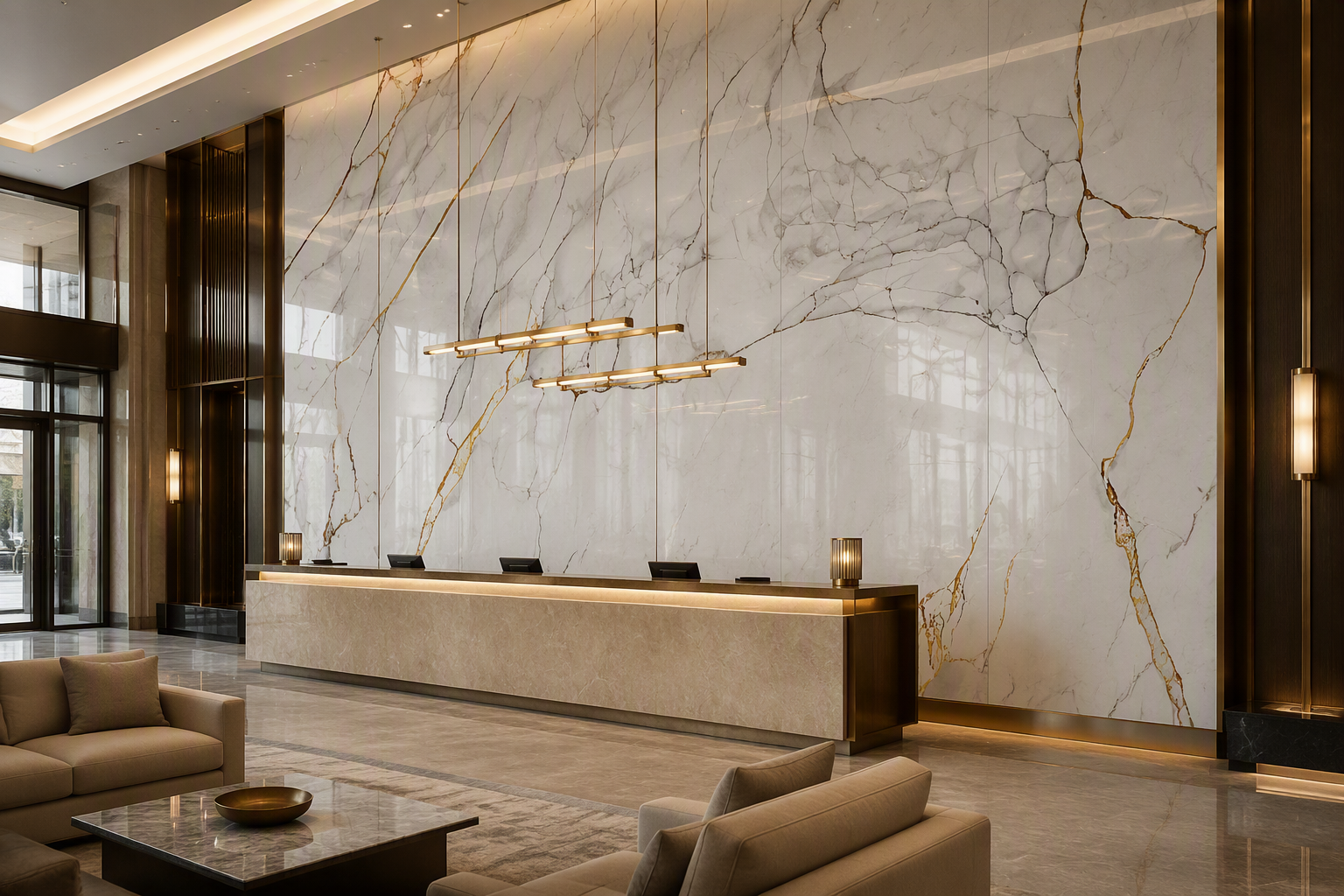 ValuedHouse calacatta uv marble wall panels - High Gloss