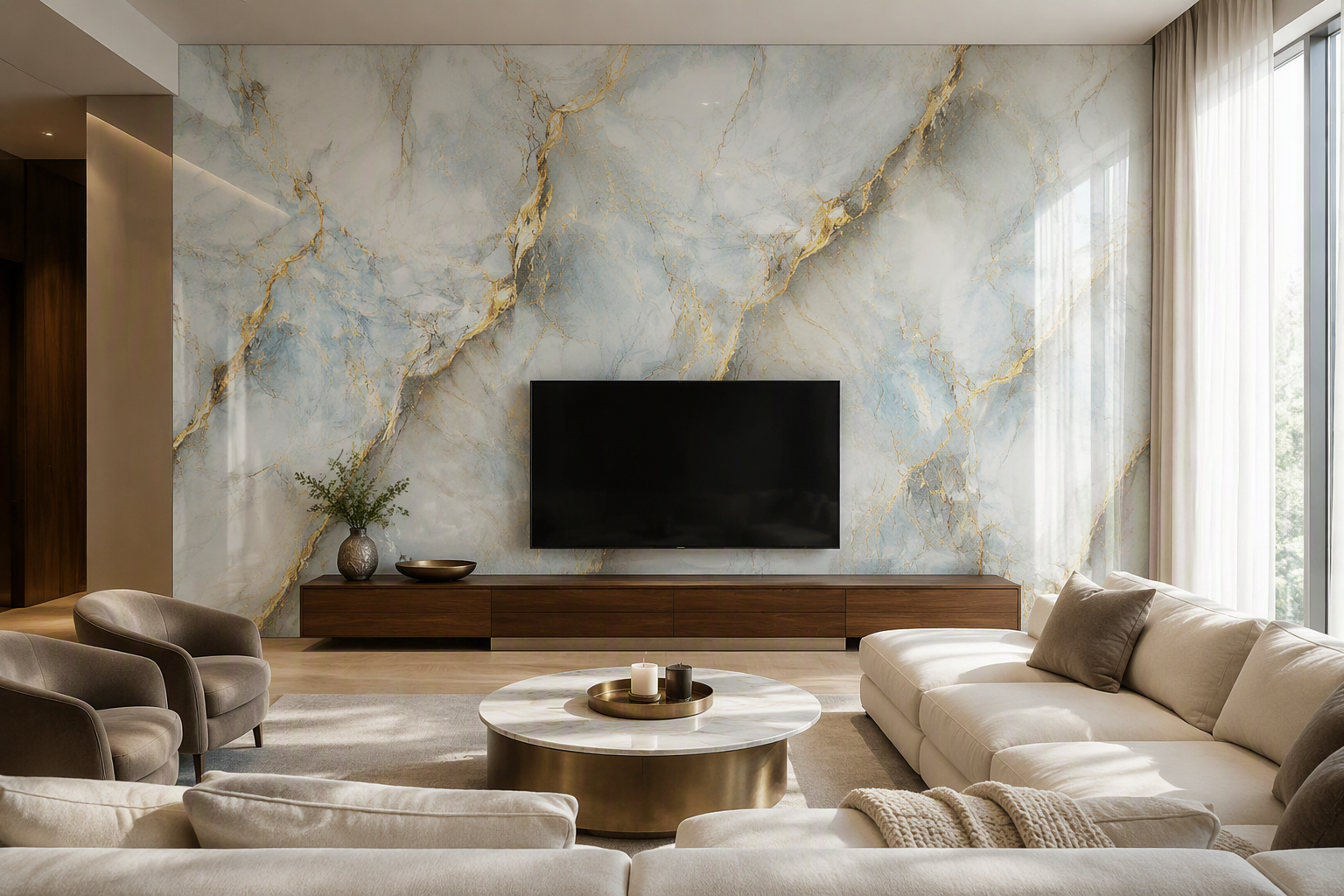 ValuedHouse Goldader-PVC-Wandpaneele - Marmor-Design