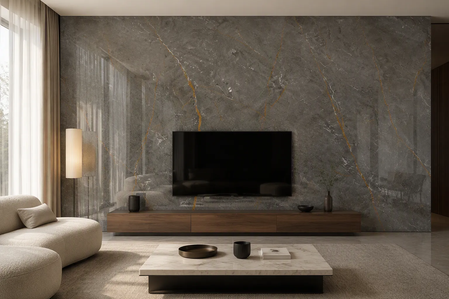 ValuedHouse grey pvc marble wall panels - Modern Design