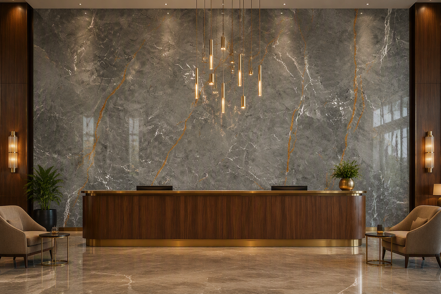 ValuedHouse grey pvc marble wall panels - Modern Design