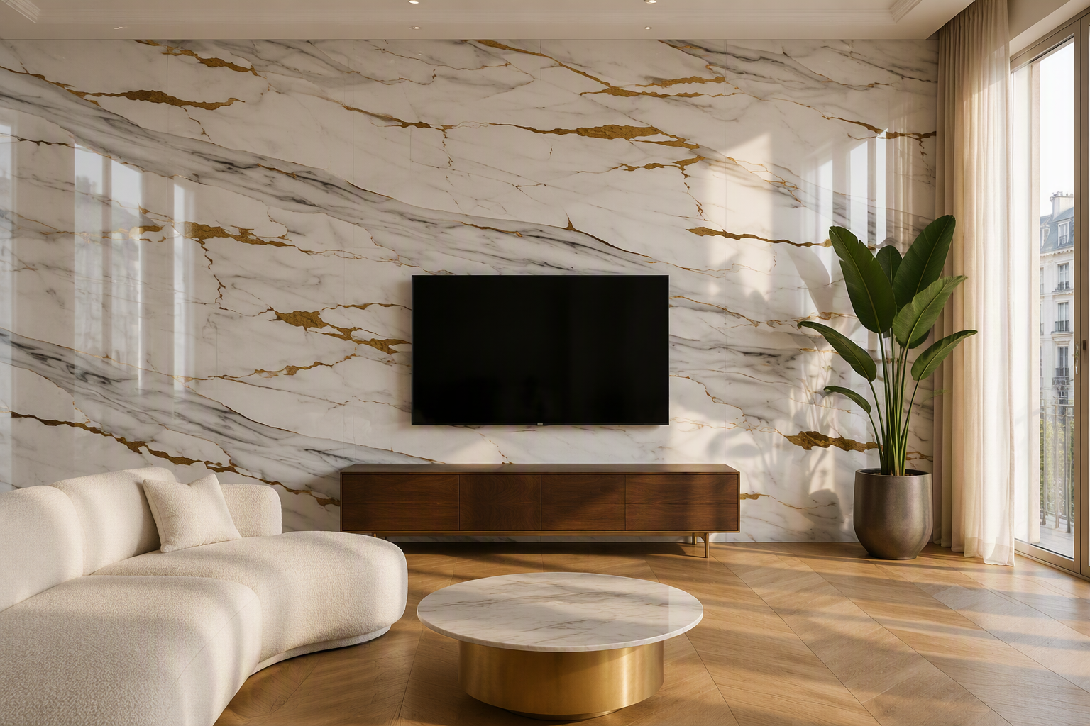 ValuedHouse Calacatta-Marmor-PVC-Wandpaneel Easy Install