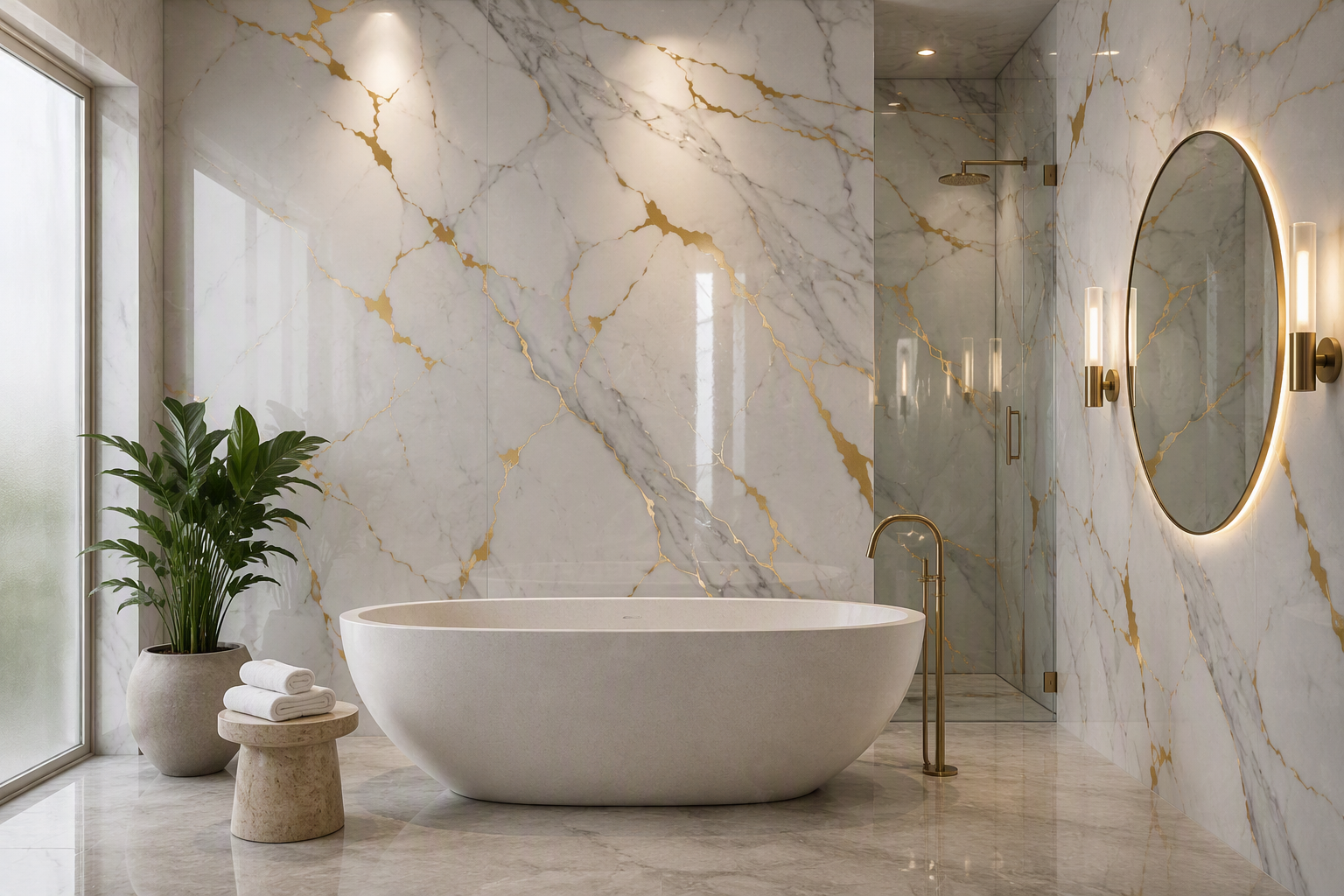 ValuedHouse calacatta uv printed marble wall panel