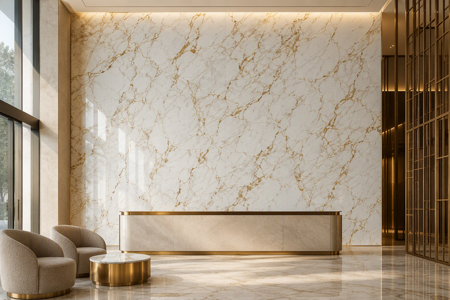 ValuedHouse gold vein marble pvc wall panel - Waterproof
