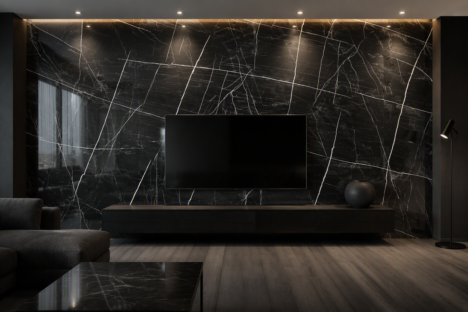 ValuedHouse nero marquina marble pvc wall panel - Hotel