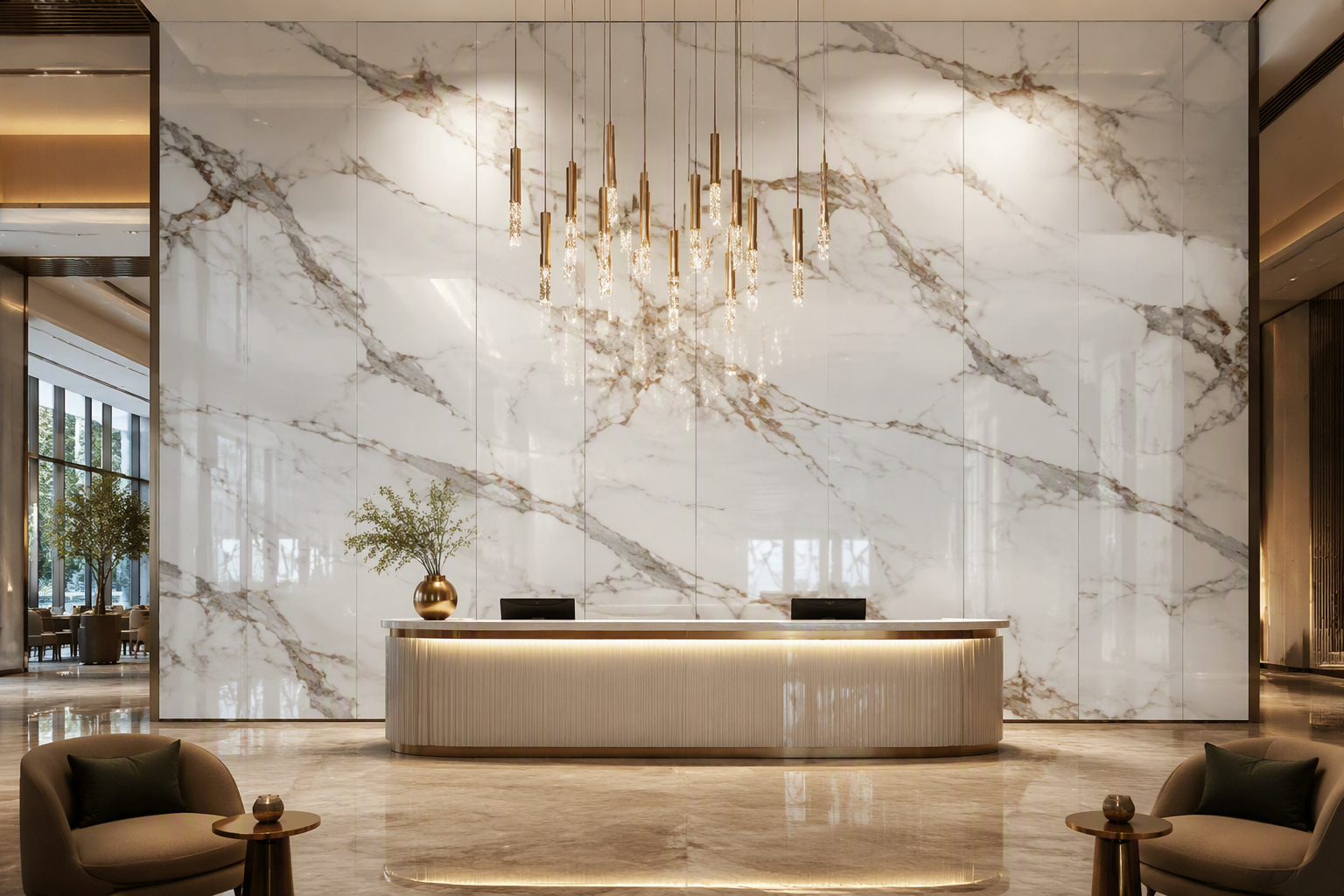 ValuedHouse calacatta uv marble wall panels - Commercial
