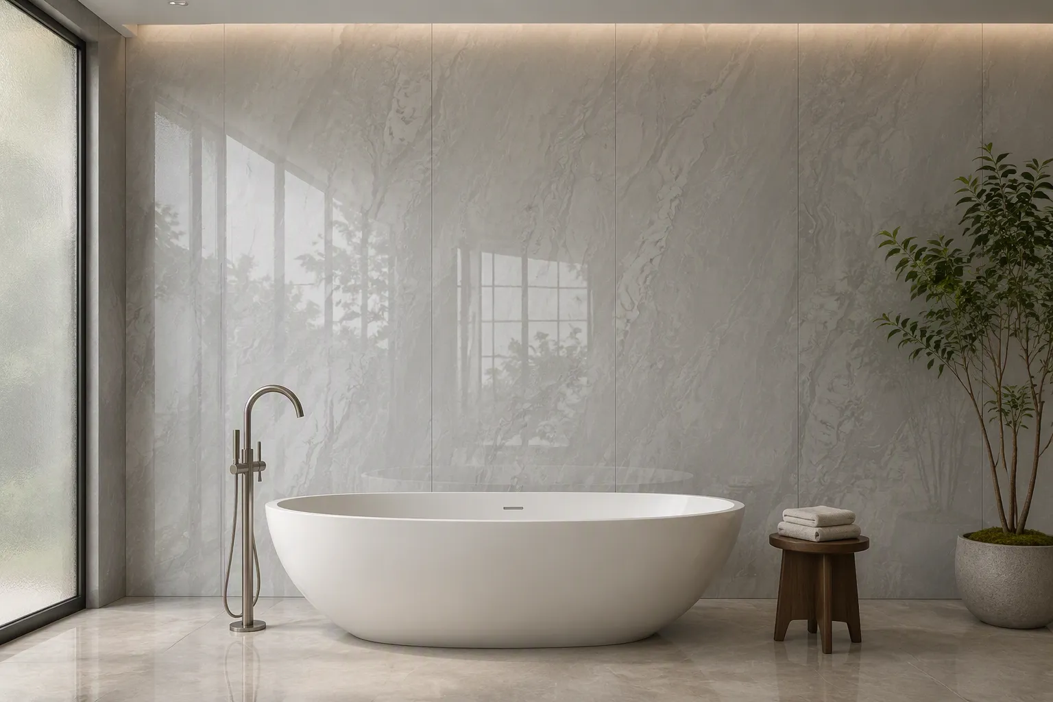 ValuedHouse grey uv marble wall panels - Modern Home Decor