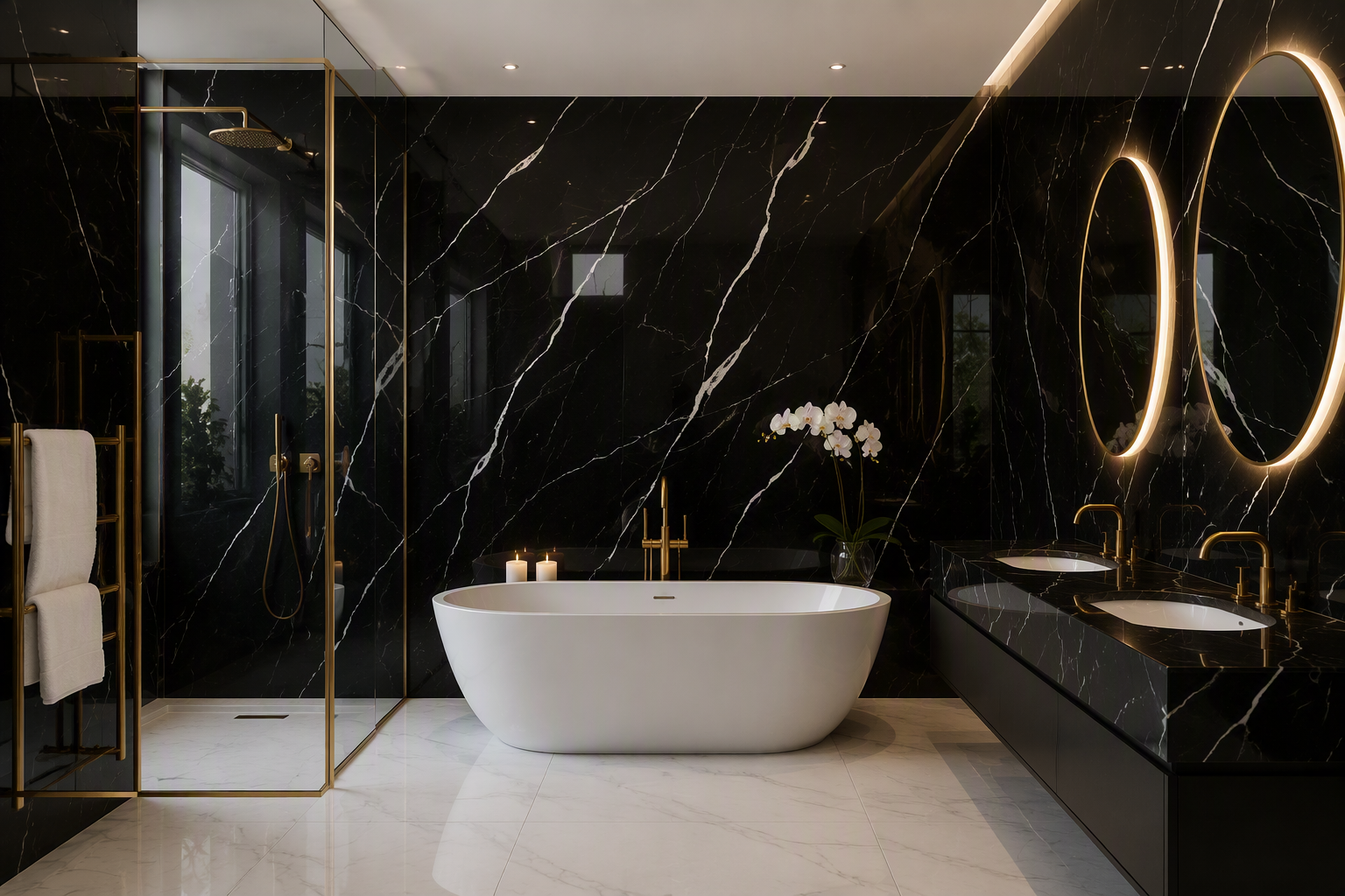 ValuedHouse nero marquina uv printed marble wall panel