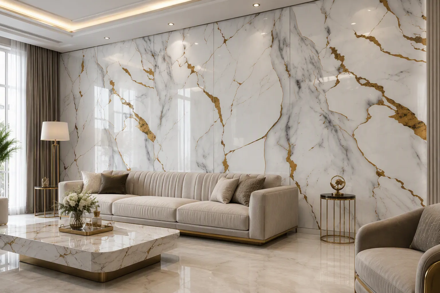 ValuedHouse calacatta marble pvc wall panel - Modern Design