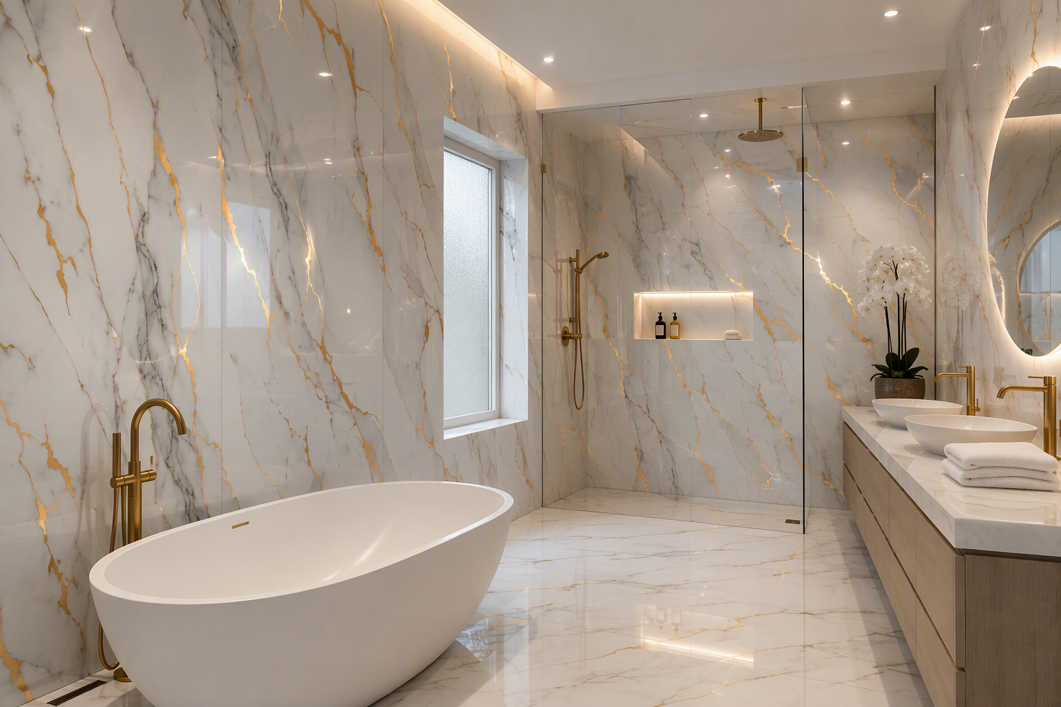 ValuedHouse calacatta uv printed marble wall panel