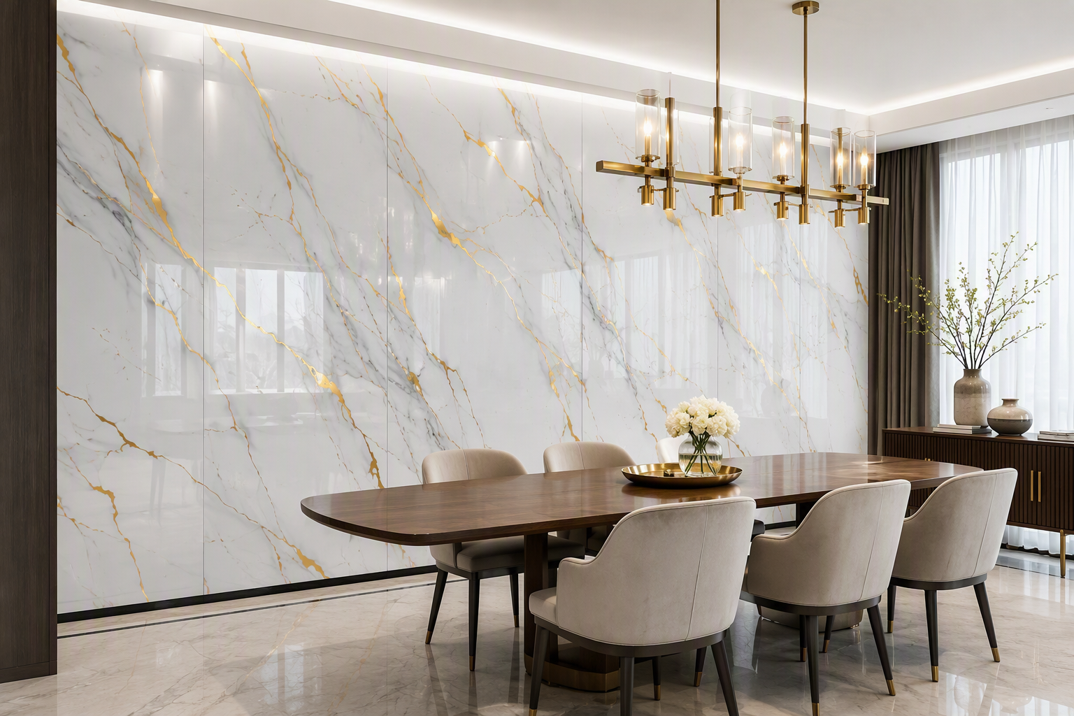 ValuedHouse calacatta uv printed marble wall panel