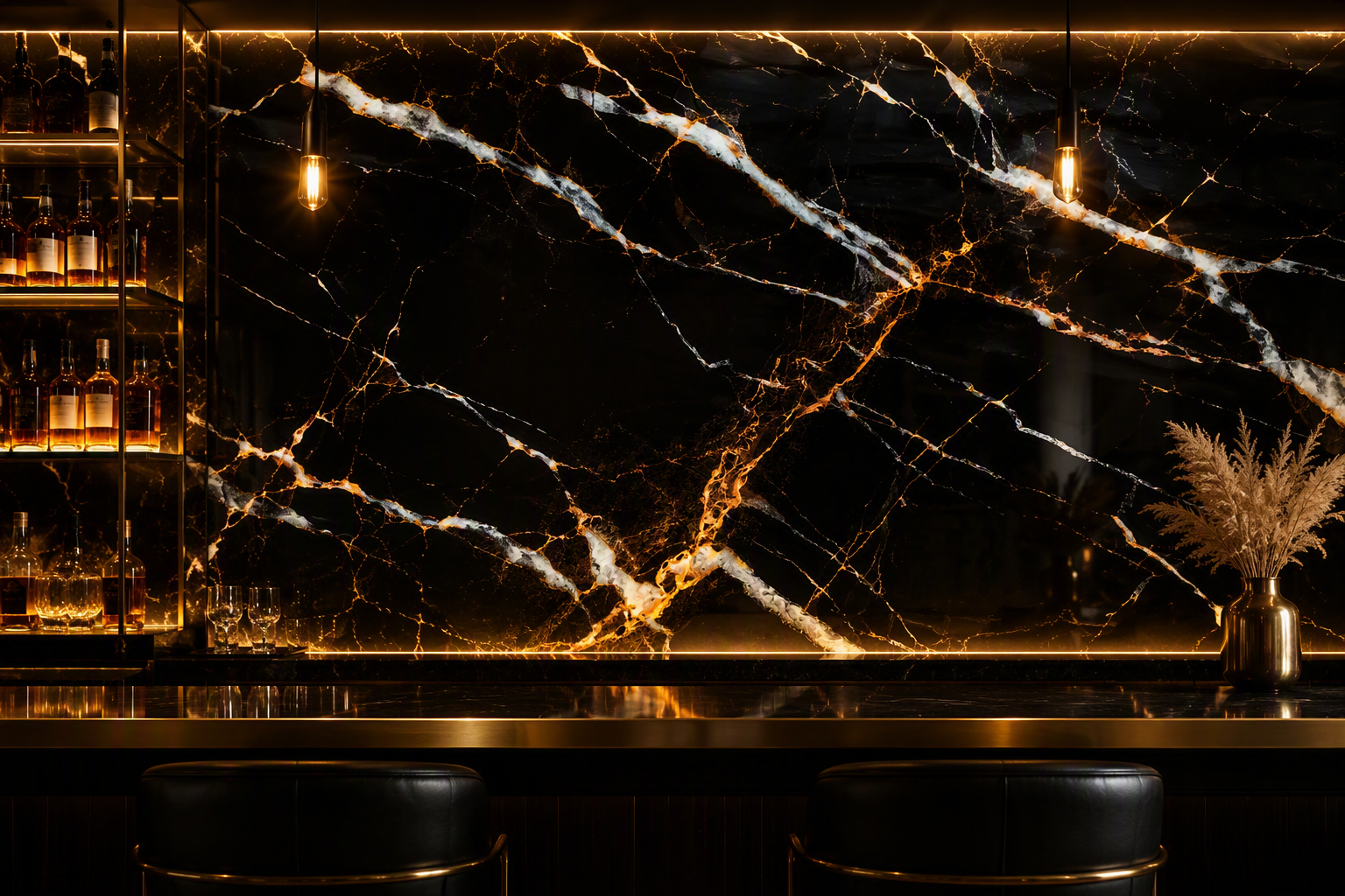 Panel de pared PVC marmol black gold ValuedHouse