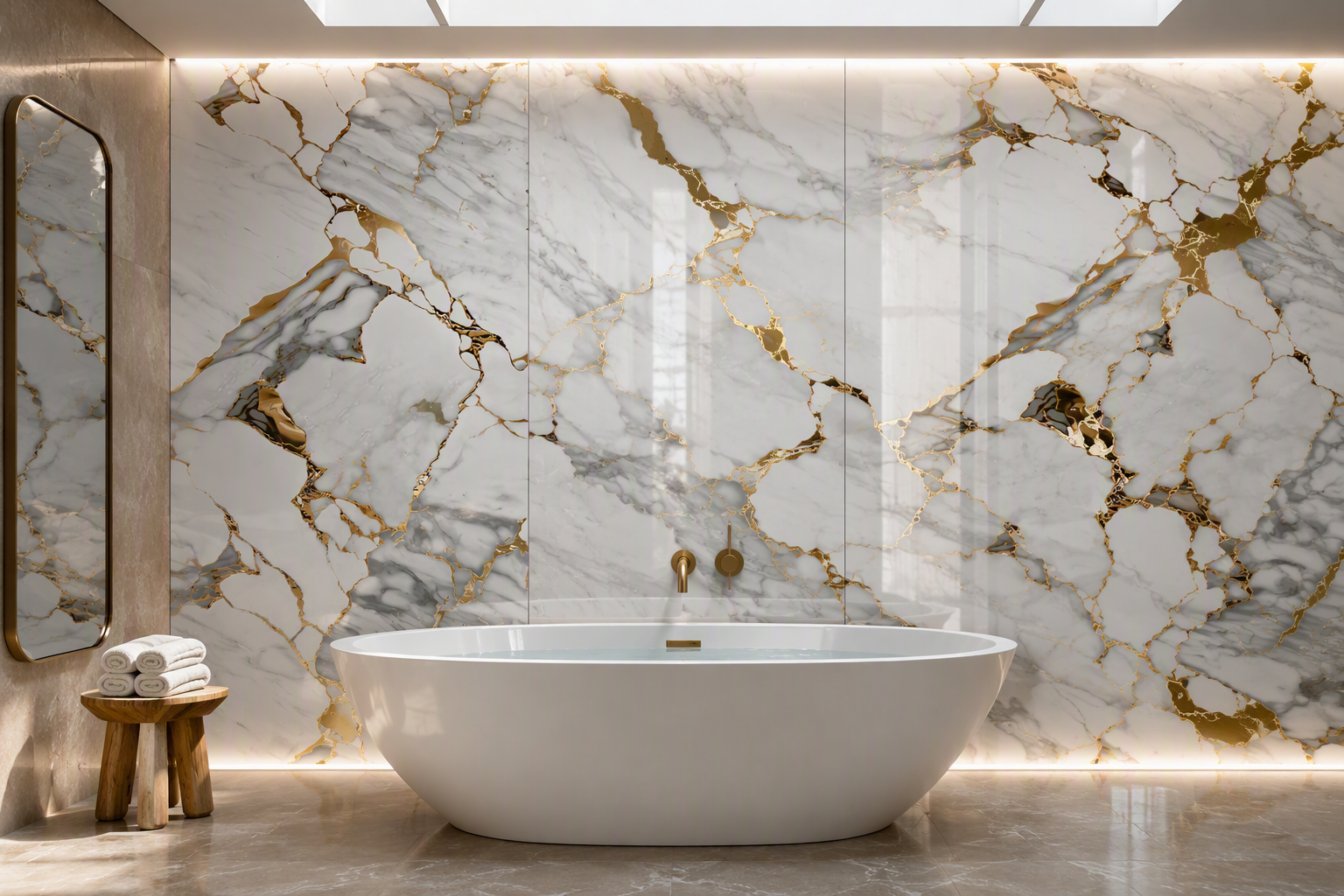 ValuedHouse calacatta uv marble wall panels - Builder