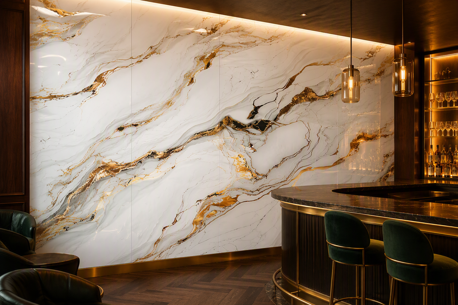 ValuedHouse calacatta marble pvc wall panel - Feature Wall