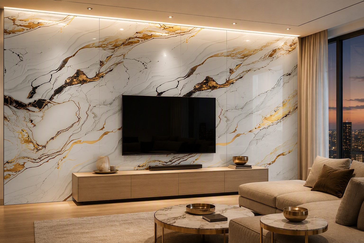 ValuedHouse Goldader-PVC-Wandpaneele Marmor-Design