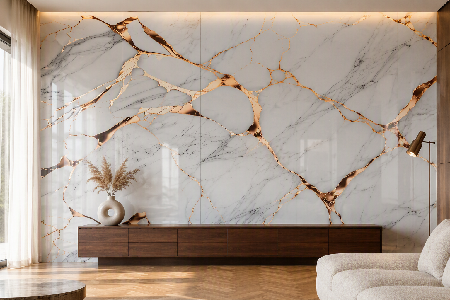ValuedHouse calacatta uv printed marble wall panel - Hotel