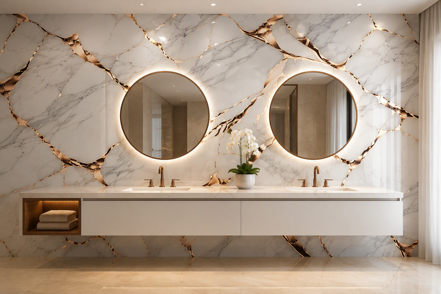 ValuedHouse calacatta uv printed marble wall panel - Hotel