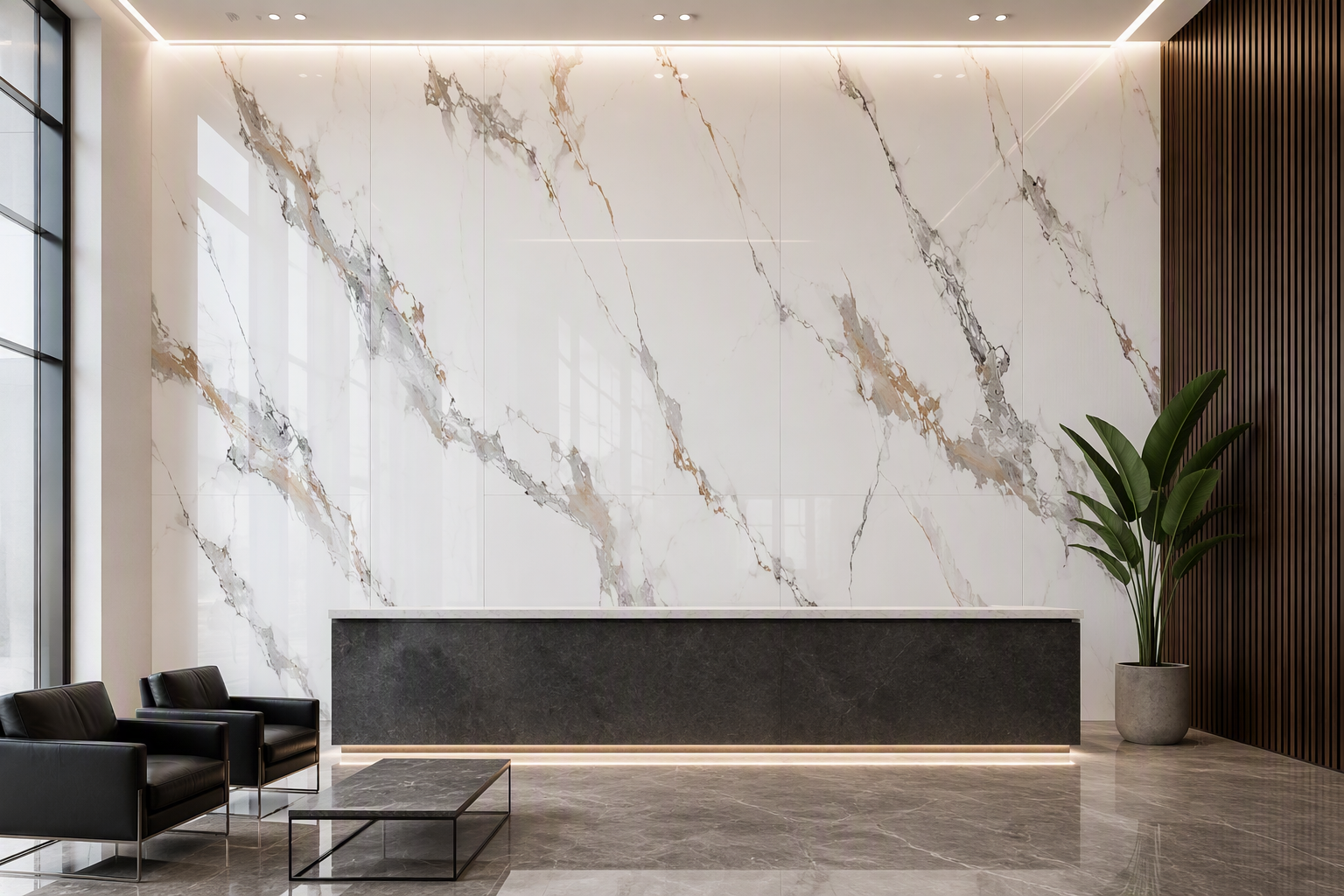 ValuedHouse calacatta uv marble wall panels - Waterproof