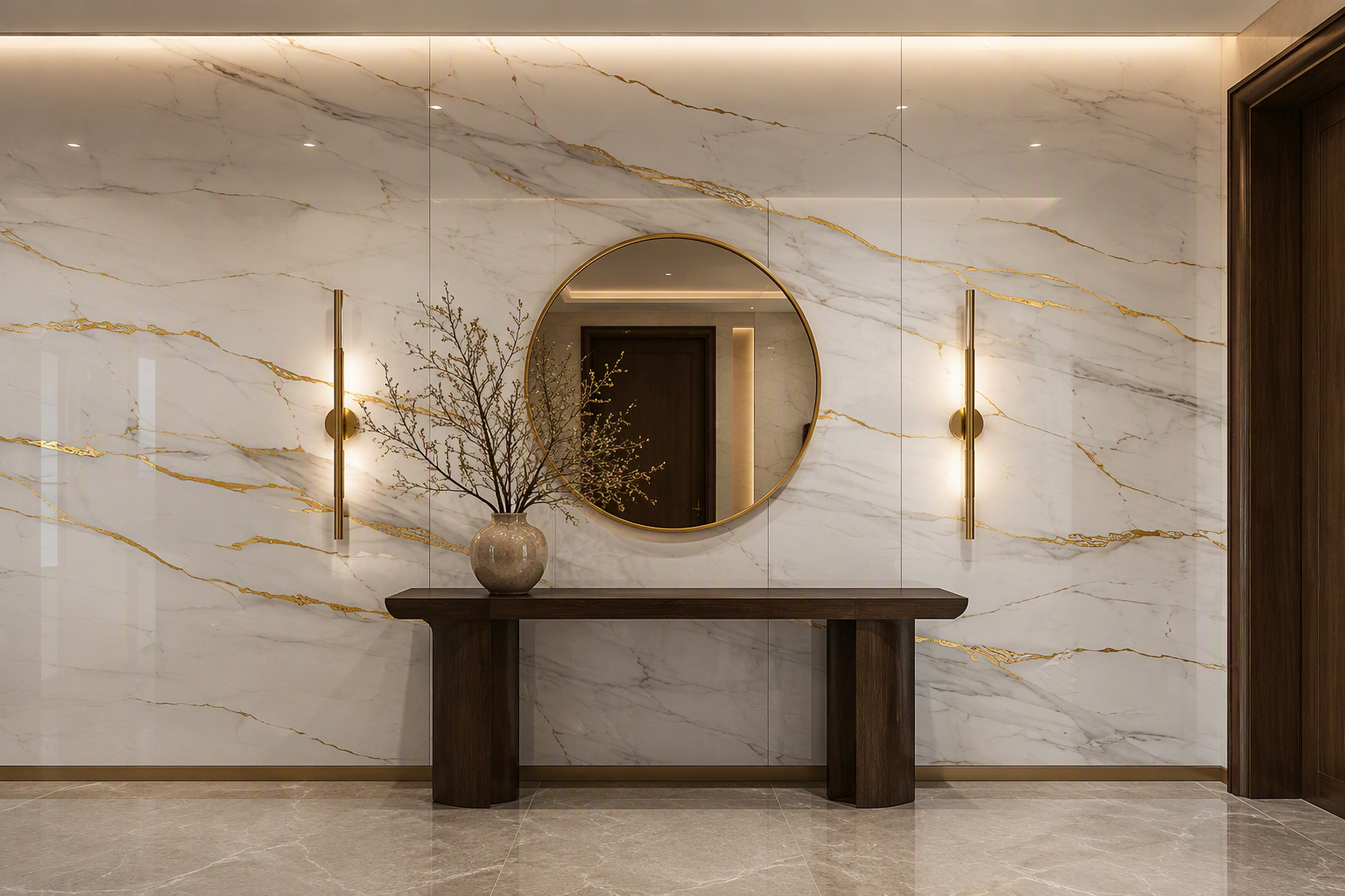 ValuedHouse gold vein marble pvc wall panel - Modern Design